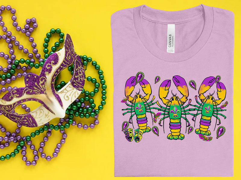 Mardi Gras Crawfish Graphic Tee