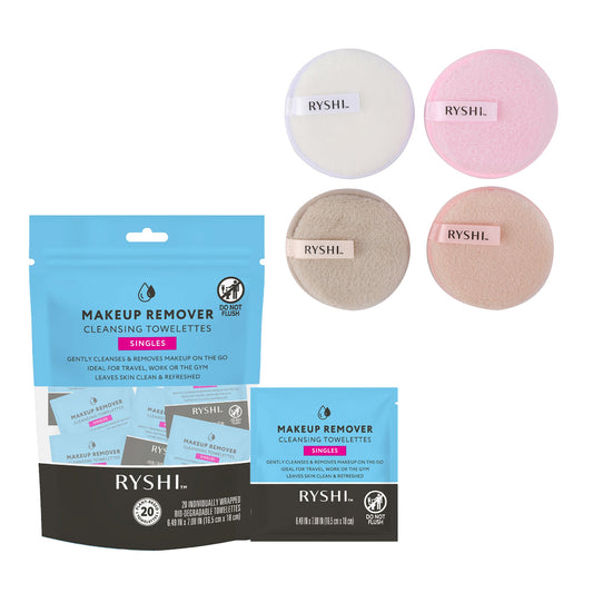 Complete Clean Beauty Bundle: Reusable Makeup Remover Cloths + Makeup Remover Cleansing Towelettes-0
