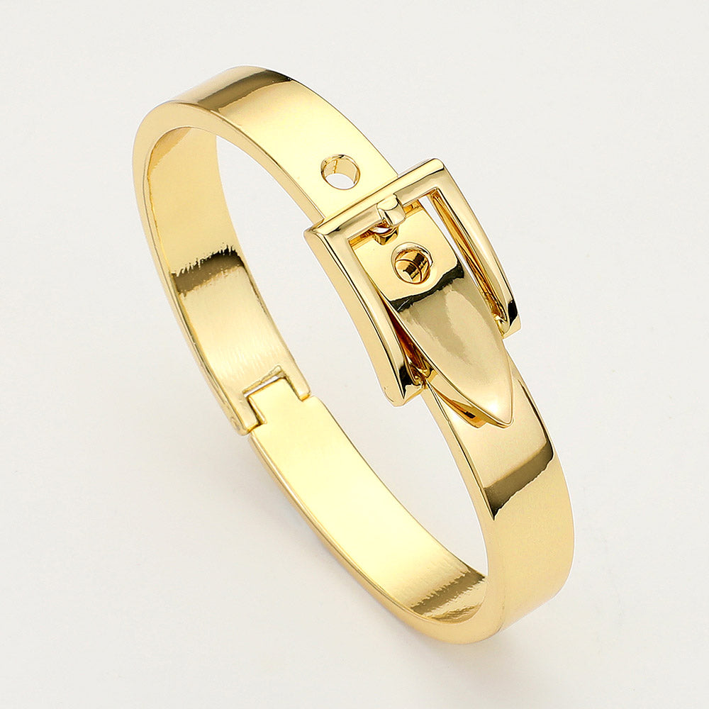 Metal Belt Adjustable Hinged Bangle Bracelet