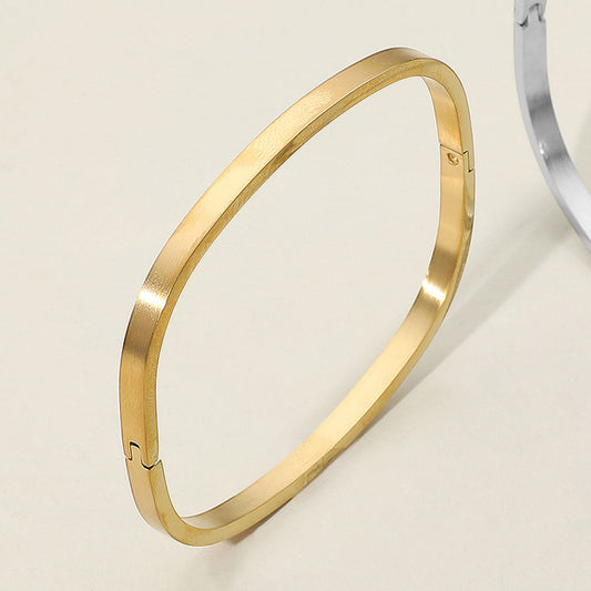 SECRET BOX_Stainless Steel Square Hinge Bangle Bracelet
