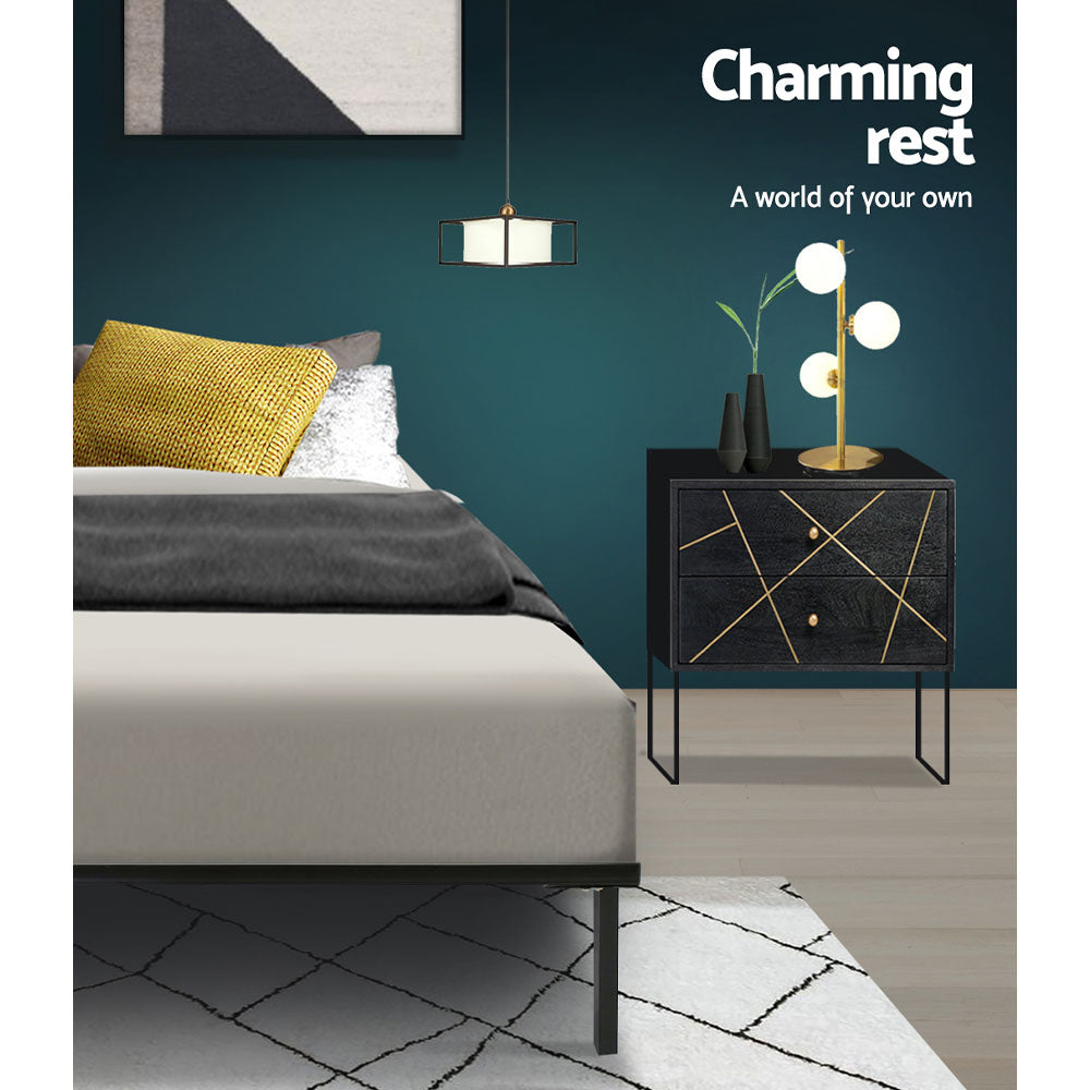 NNEDSZ Artiss Bed Frame Double Size Metal Bed Frame TED-3