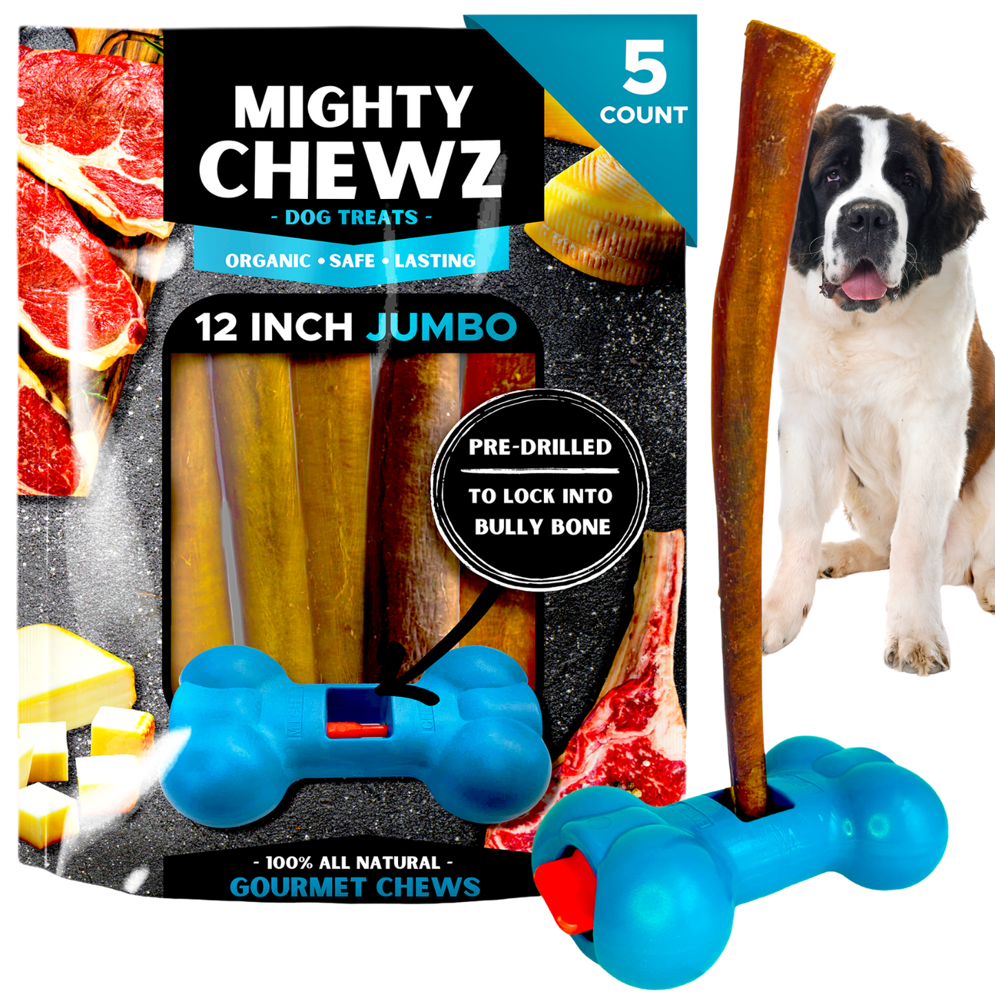 12" Jumbo Bully Sticks - Bully Bone Included-0