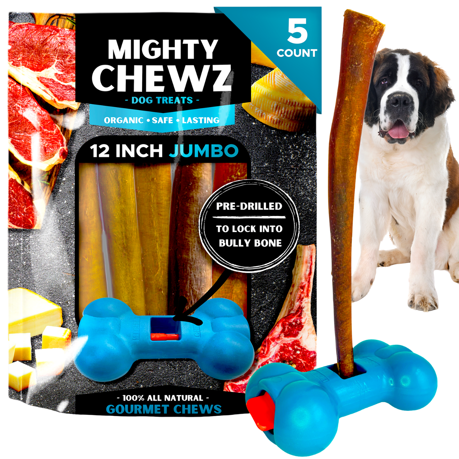 12" Jumbo Bully Sticks - Bully Bone Included-0