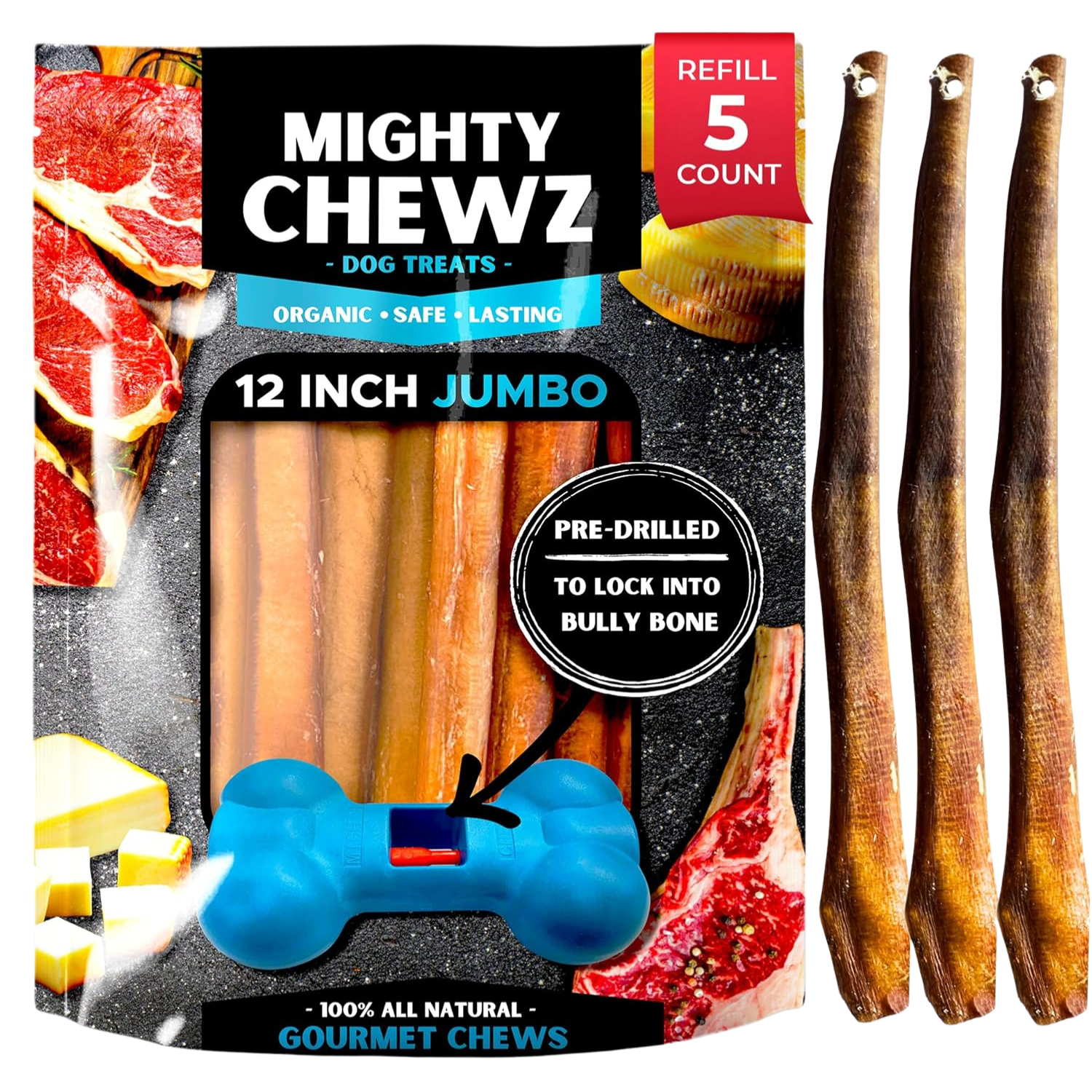 12" Jumbo Bully Sticks - Refill Pack-0