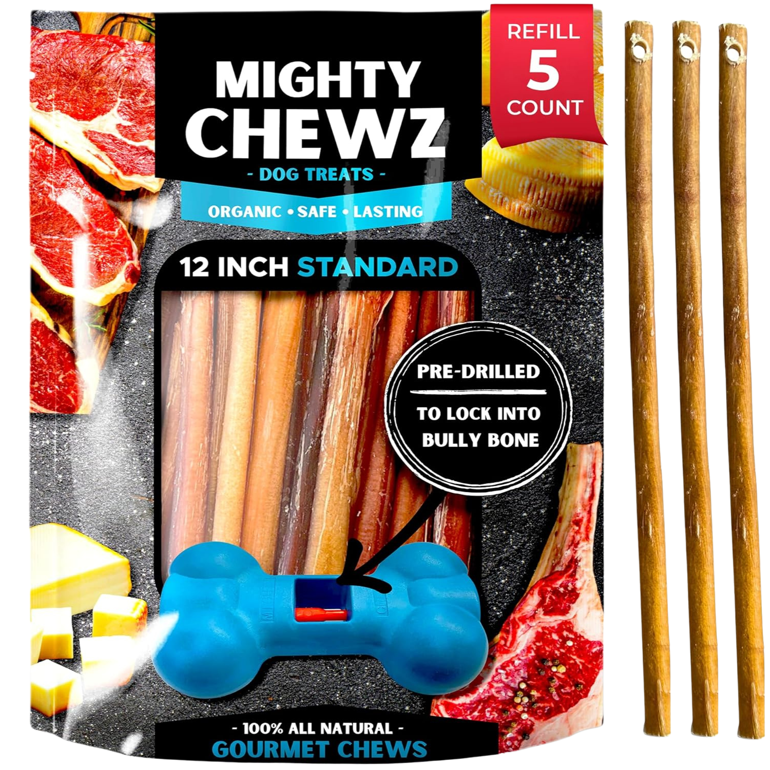 12" Standard Bully Sticks - Refill Pack-0