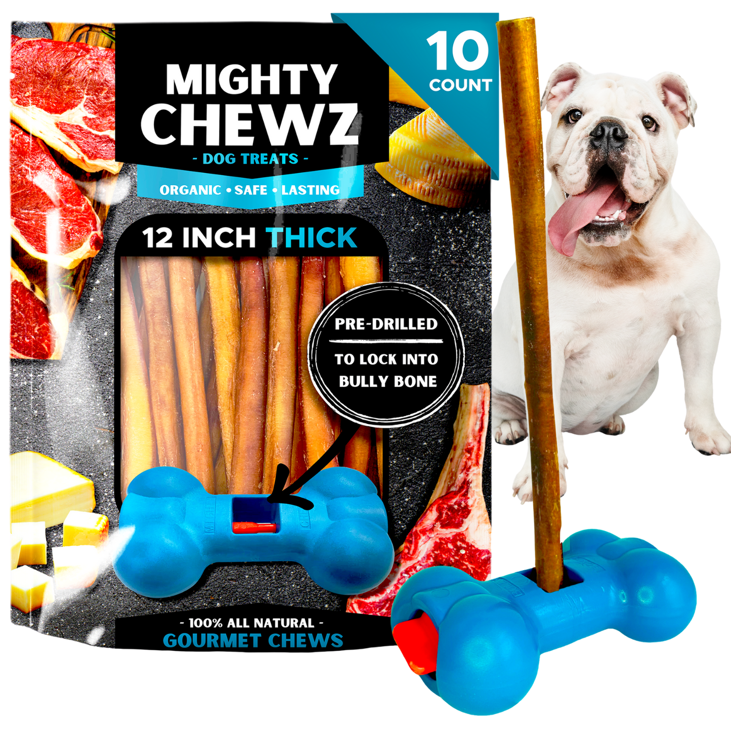 12" Thick Bully Sticks - Bully Bone Included-5
