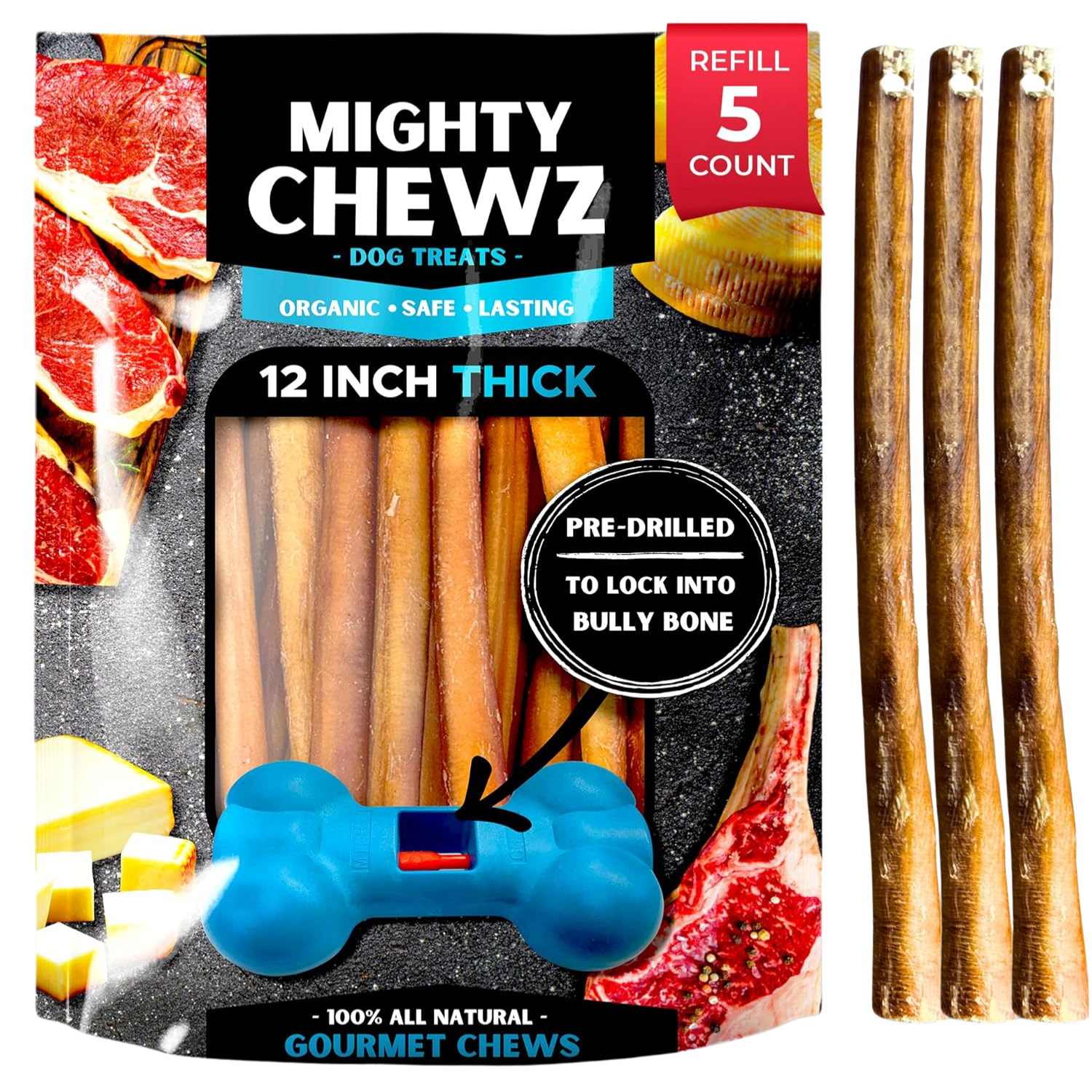 12" Thick Bully Sticks - Refill Pack-0