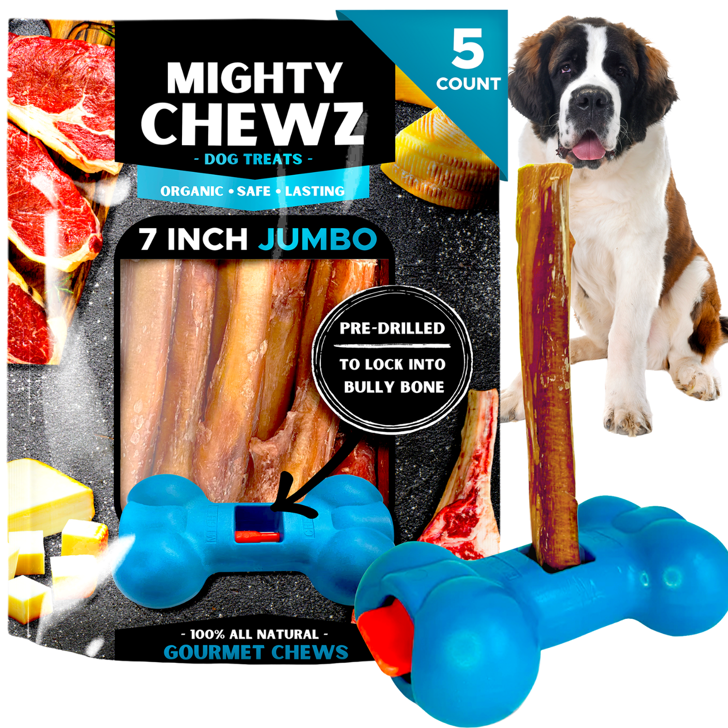7" Jumbo Bully Sticks - Bully Bone Included-0