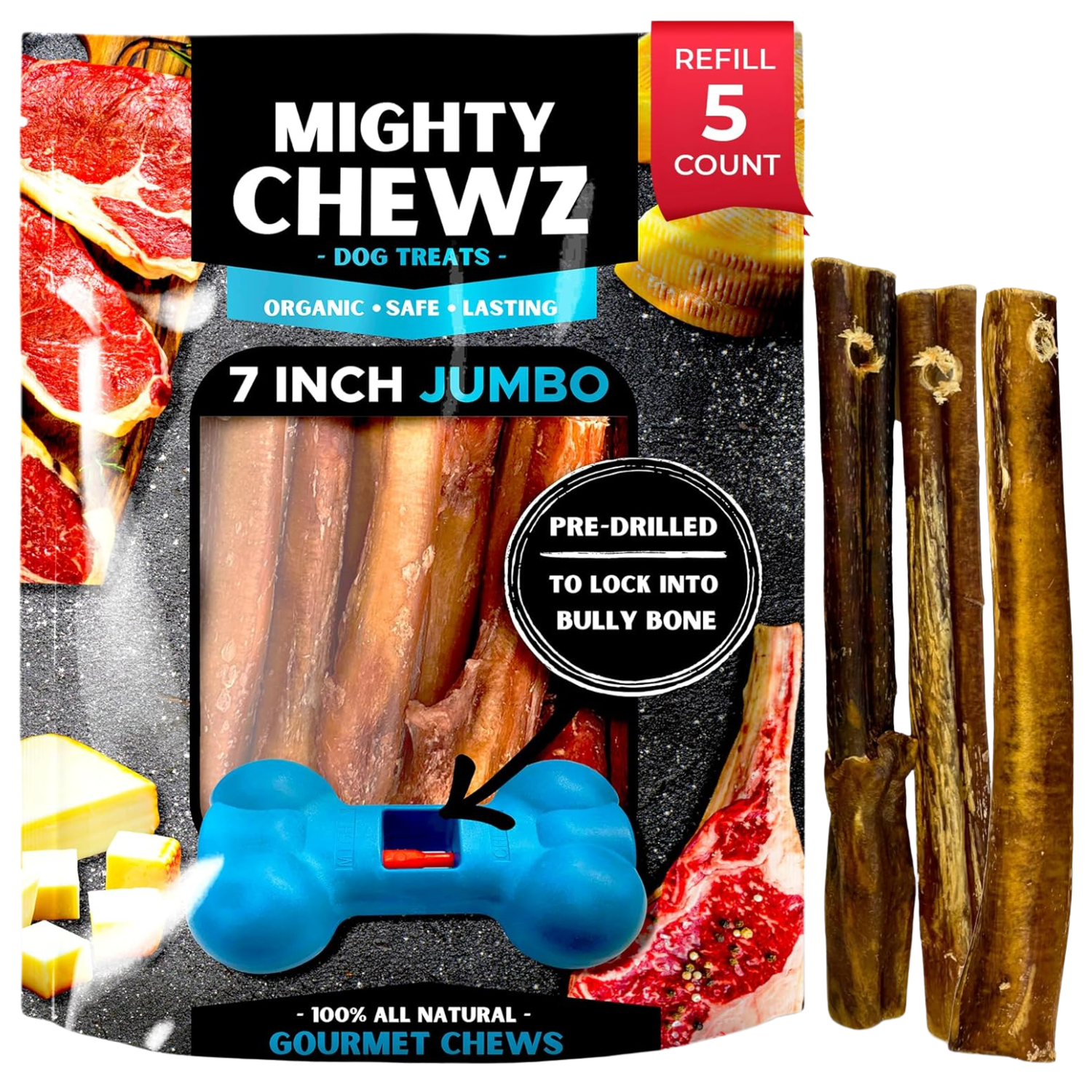 7" Jumbo Bully Sticks - Refill Pack-0
