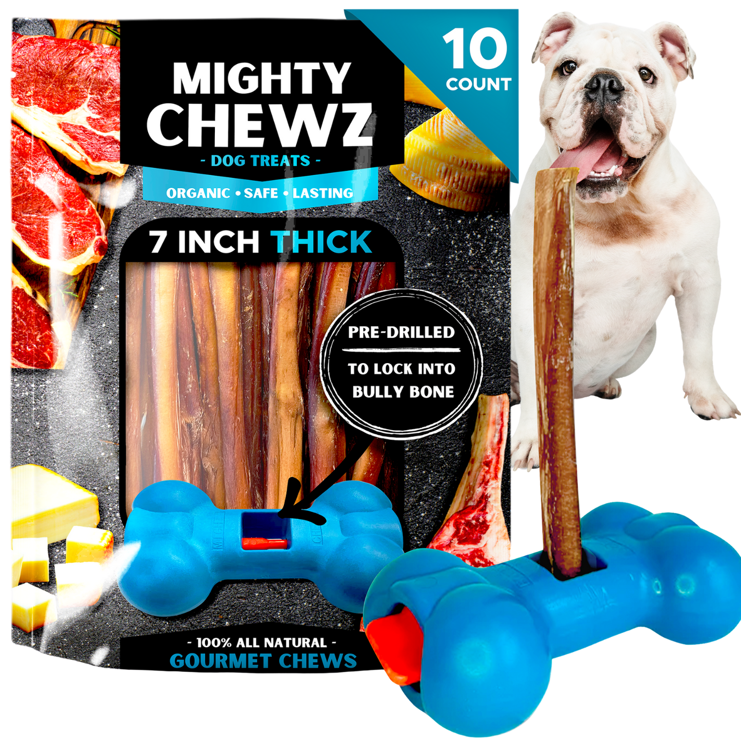 7" Thick Bully Sticks - Bully Bone Included-5