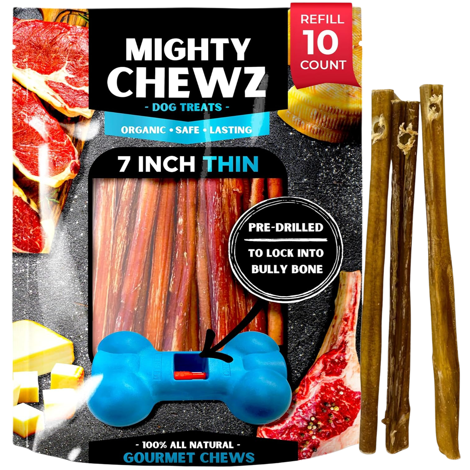 7" Thin Bully Sticks - Refill Pack-0