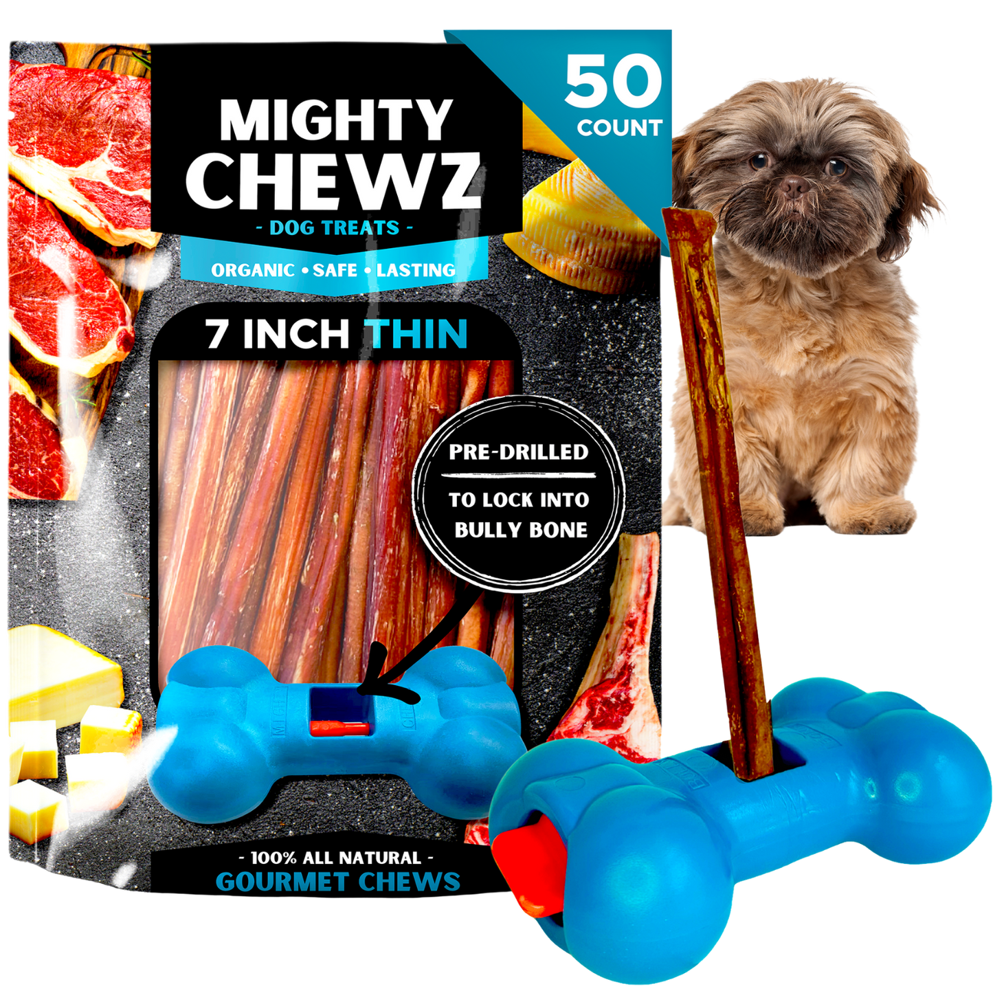 7" Thin Bully Sticks - Bully Bone Included-5