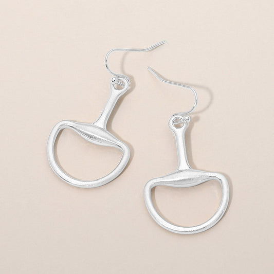 Metal Half Horsebit Drop Earrings