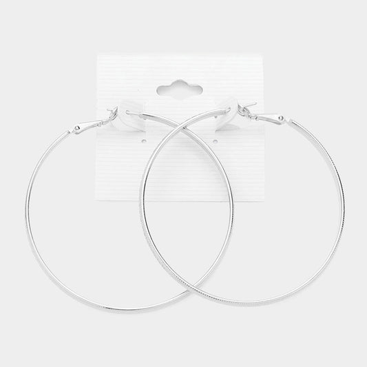 2.3 Inch Metal Hoop Earrings