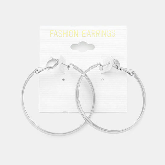 1.6 Inch Metal Hoop Earrings