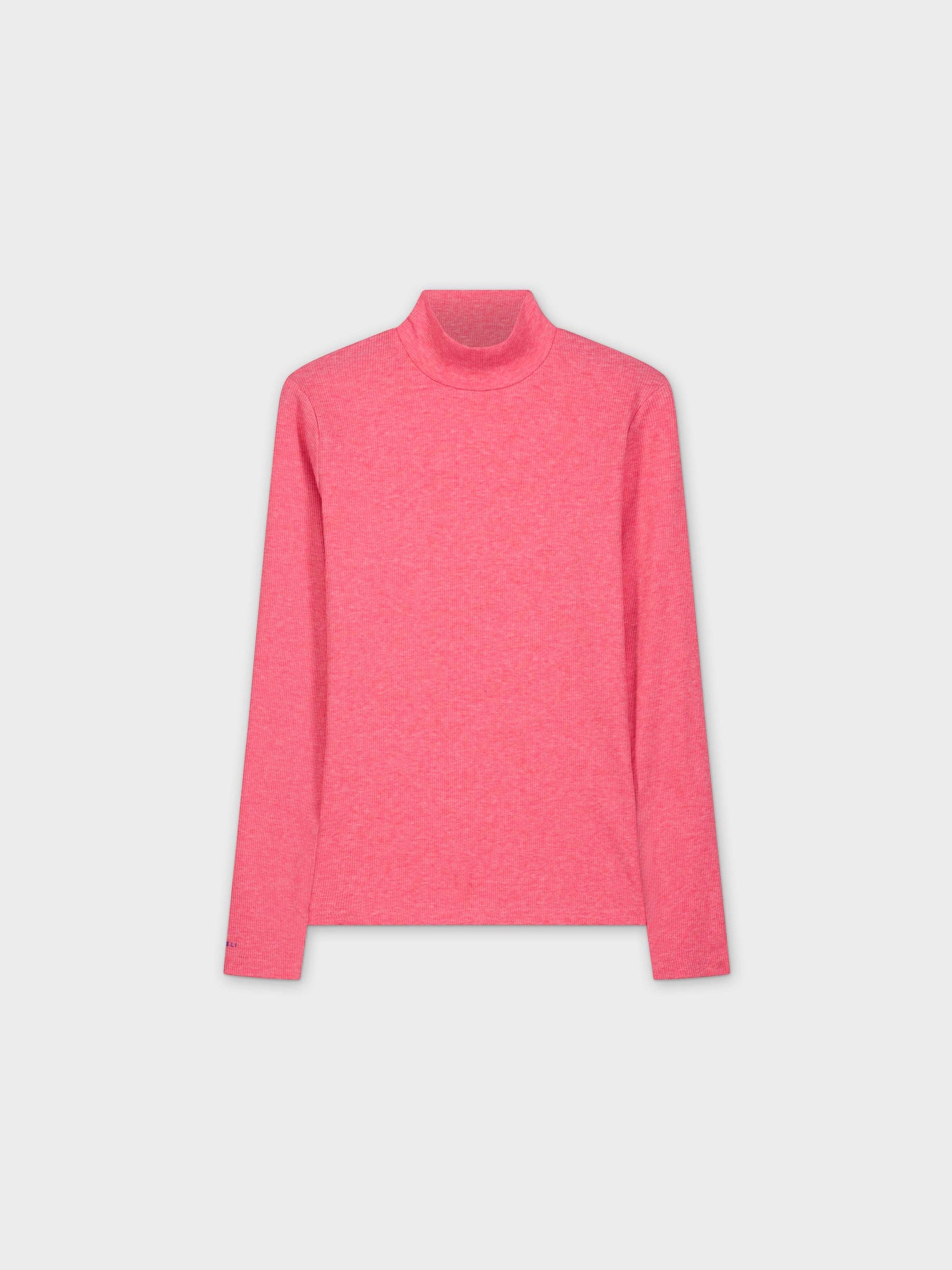 HEATHERED TURTLENECK-HOT PINK-0