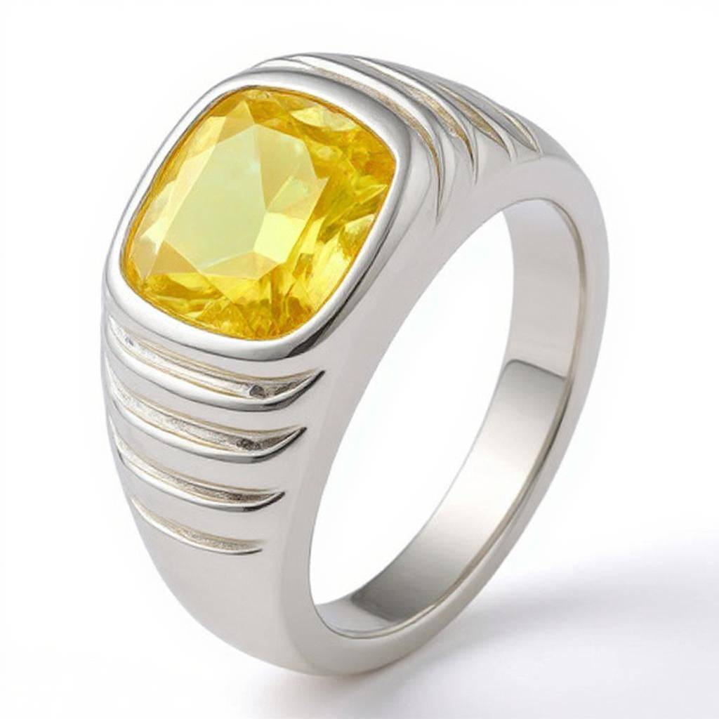 "Never Forgotten" Cushion Cut Cremation Ring (For Men) 12x10mm