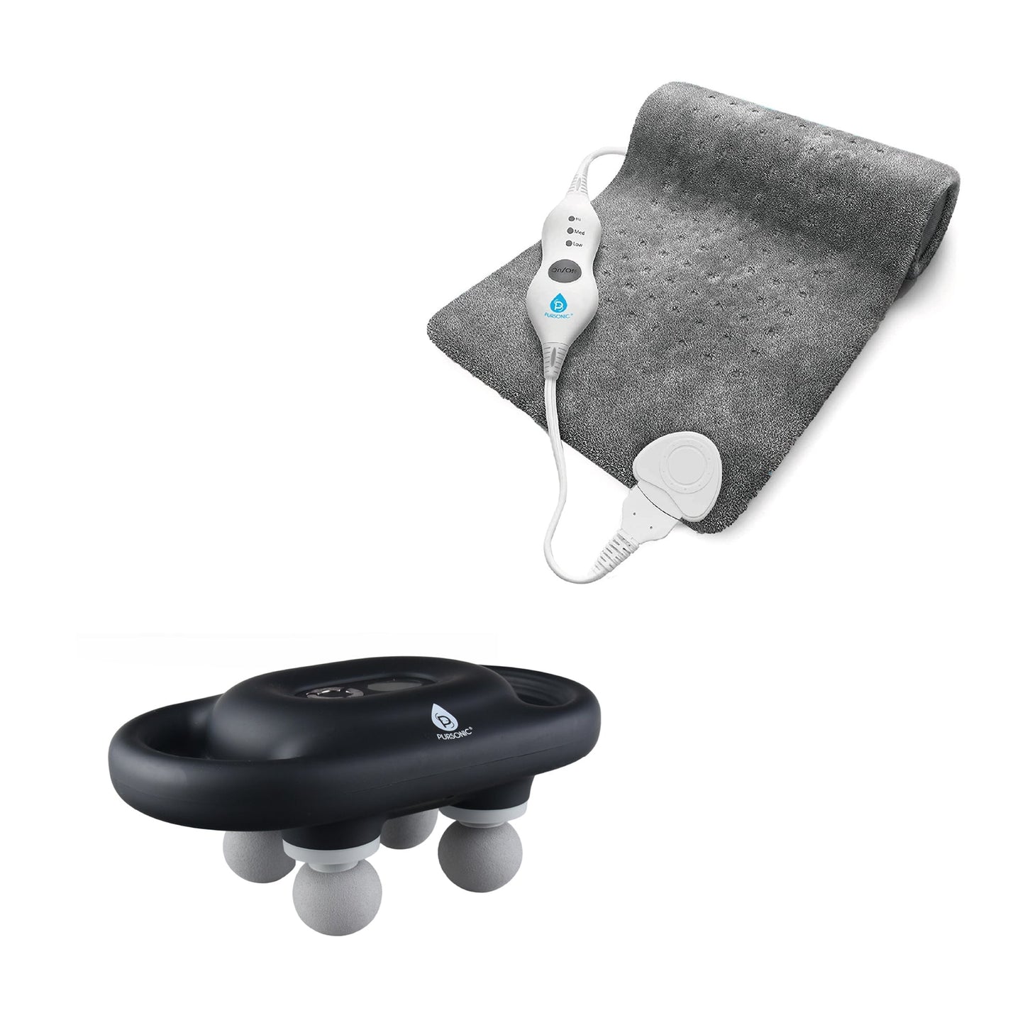 Recovery Essential: 9-Speed Massage Gun & Extra Large Microplush Heating Pad-0