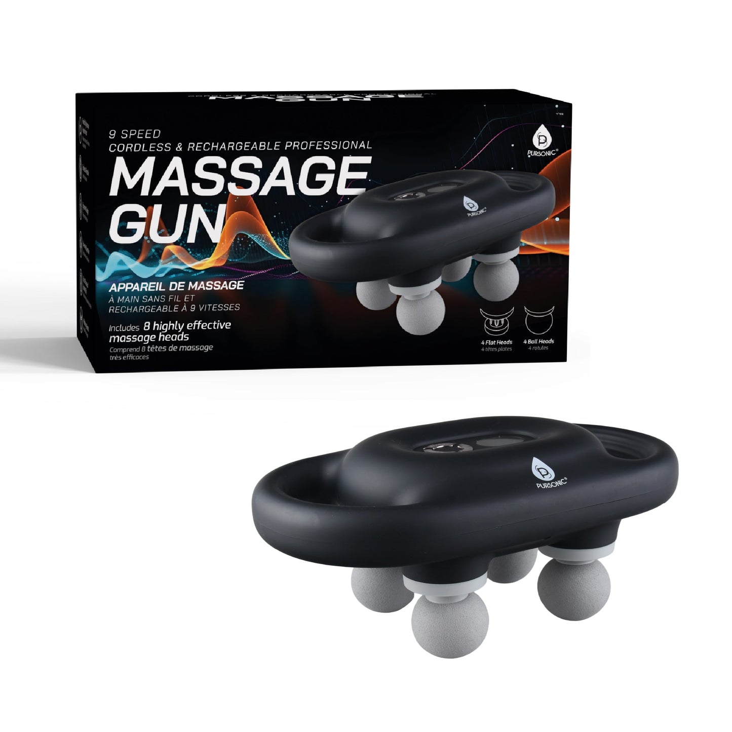 9-Speed Deep Tissue Massage Gun – Cordless, Rechargeable With 8Pro Massage Heads-0