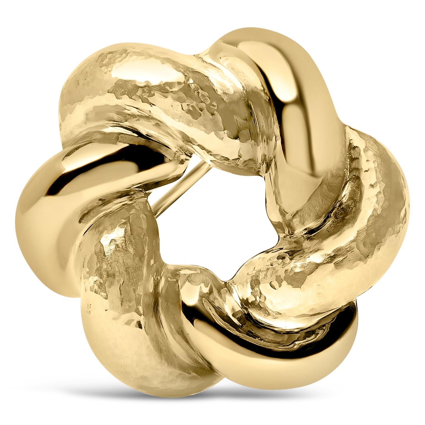 18K Yellow Gold Sculpted Knot Brooch-0