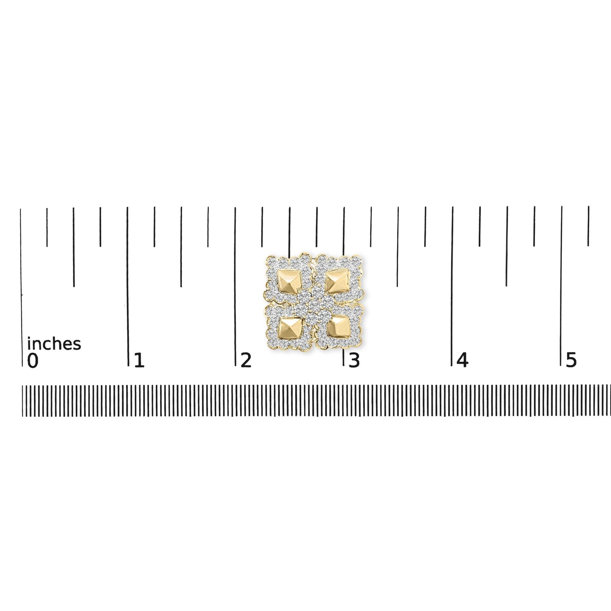 18K Yellow Gold Diamond 5 1/5 Cttw Geometric Cluster Stud Earrings-4