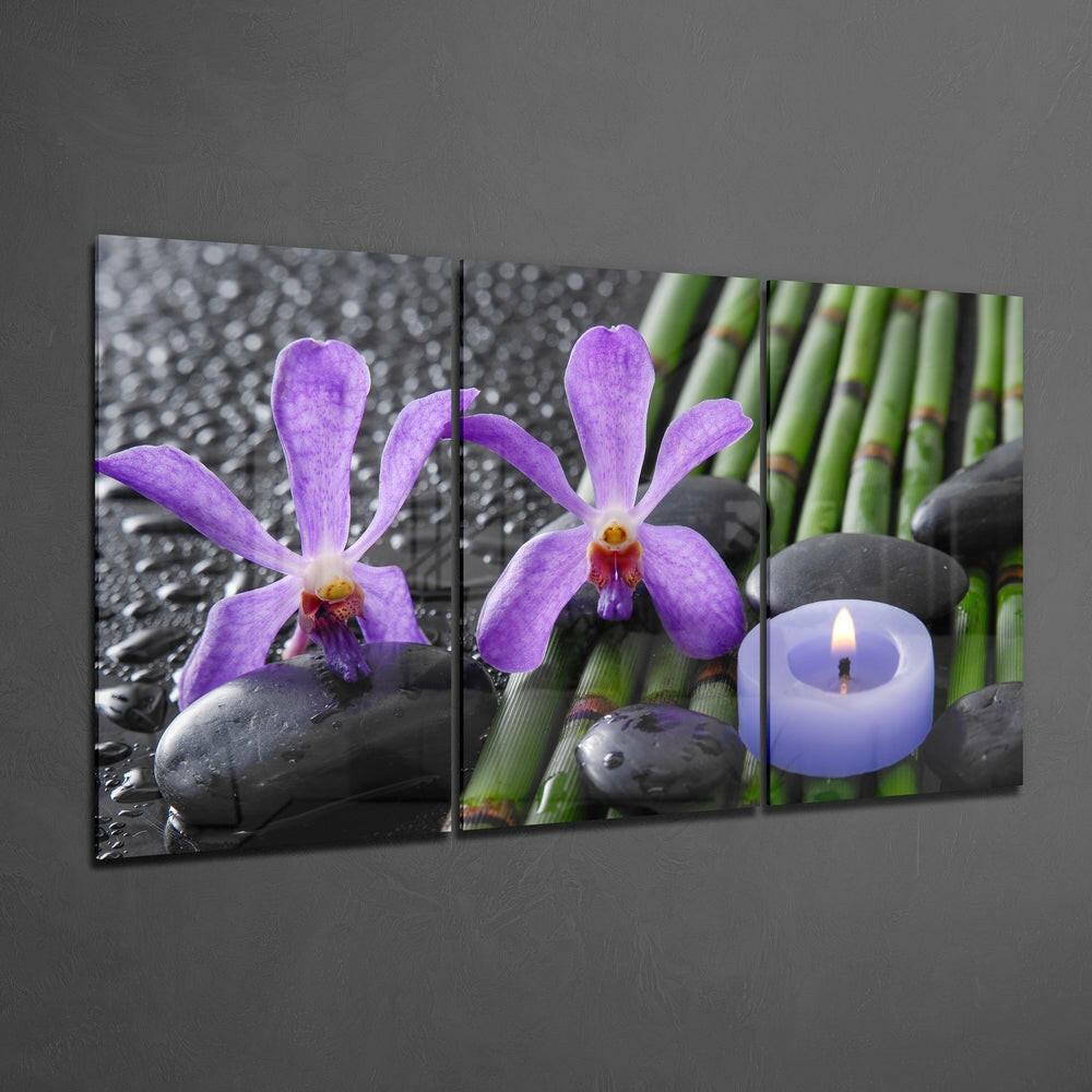Purple Orchid Mega Glass Wall Art-1
