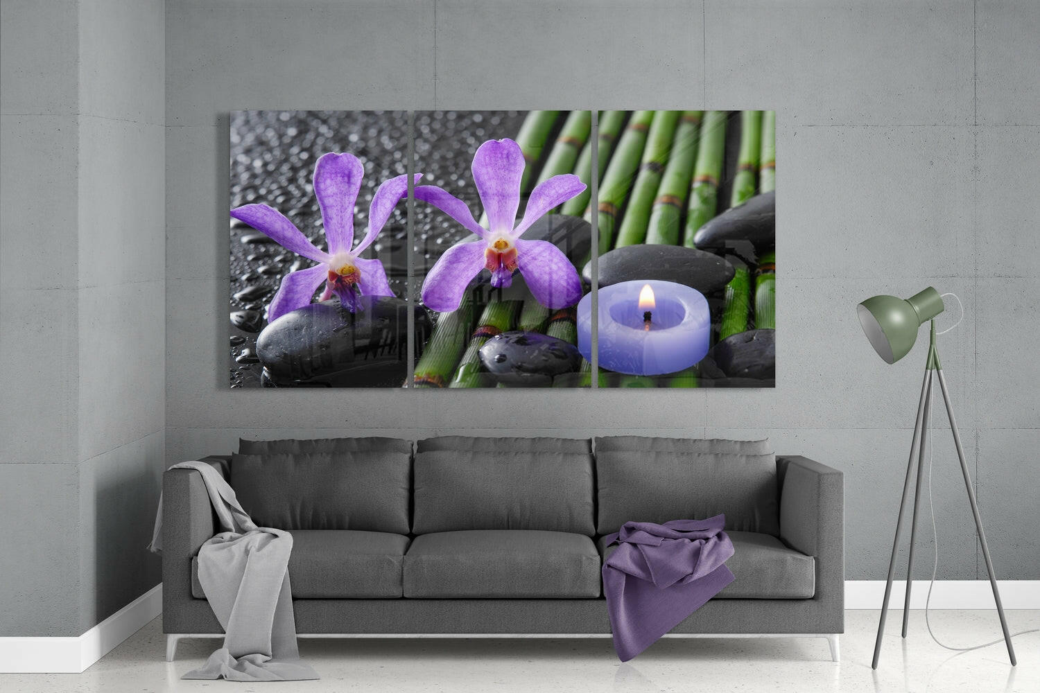 Purple Orchid Mega Glass Wall Art-2