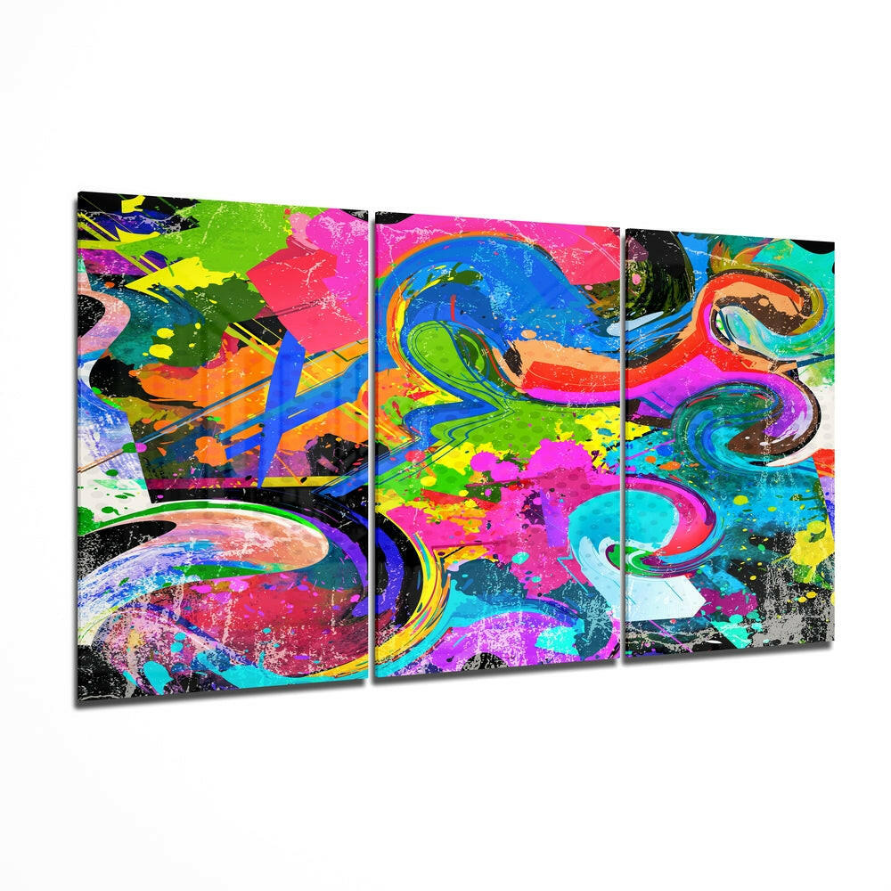 Dance of Colors Glass Wall Art