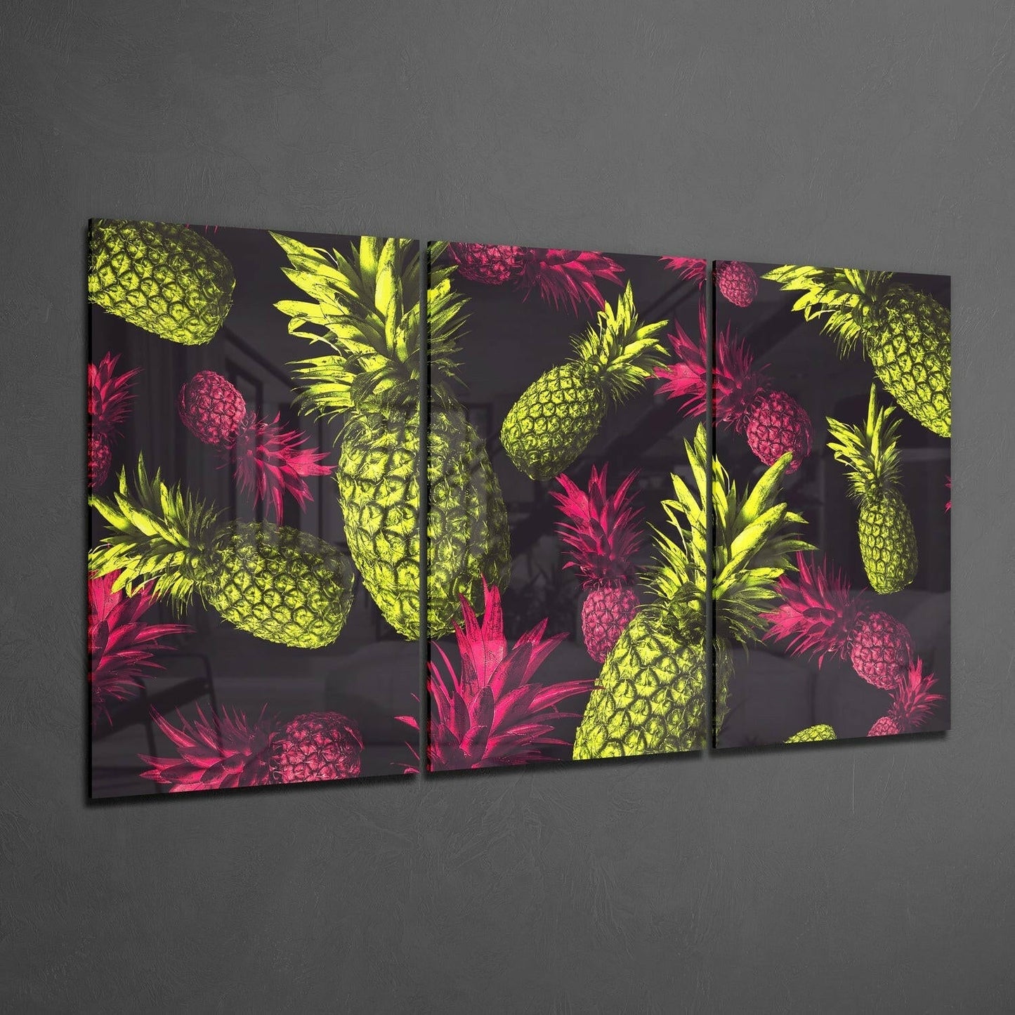 Pineapples Glass Wall Art