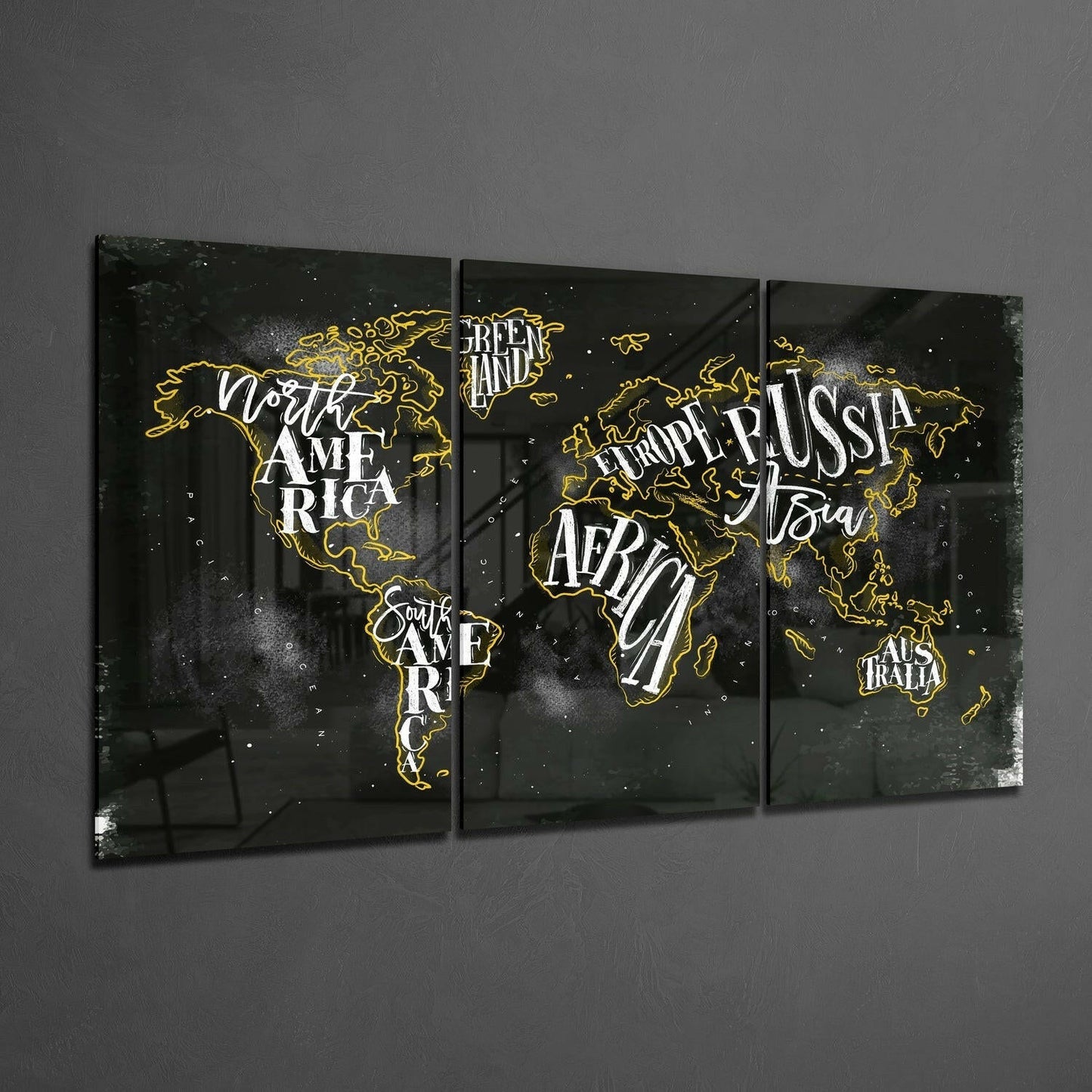 World Map Glass Wall Art-1