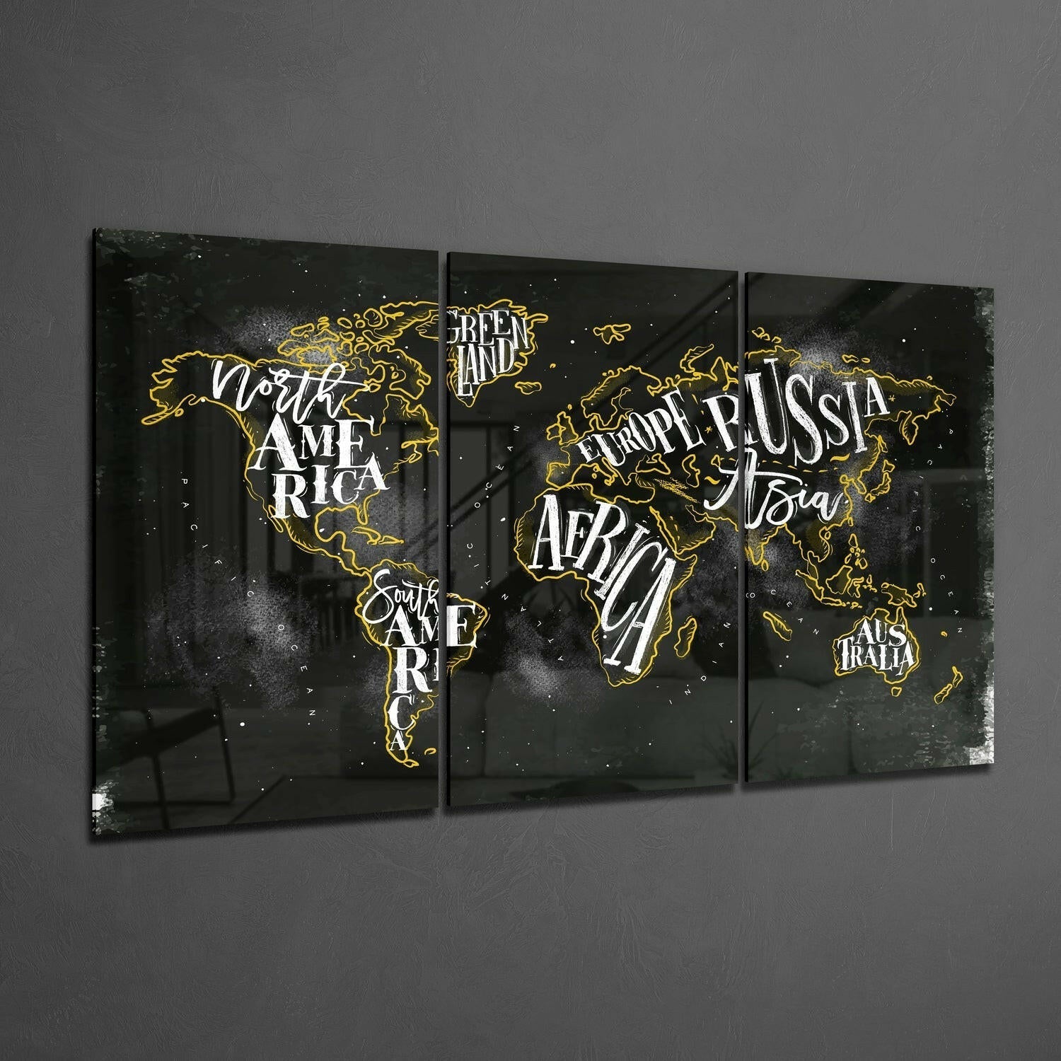 World Map Glass Wall Art-1