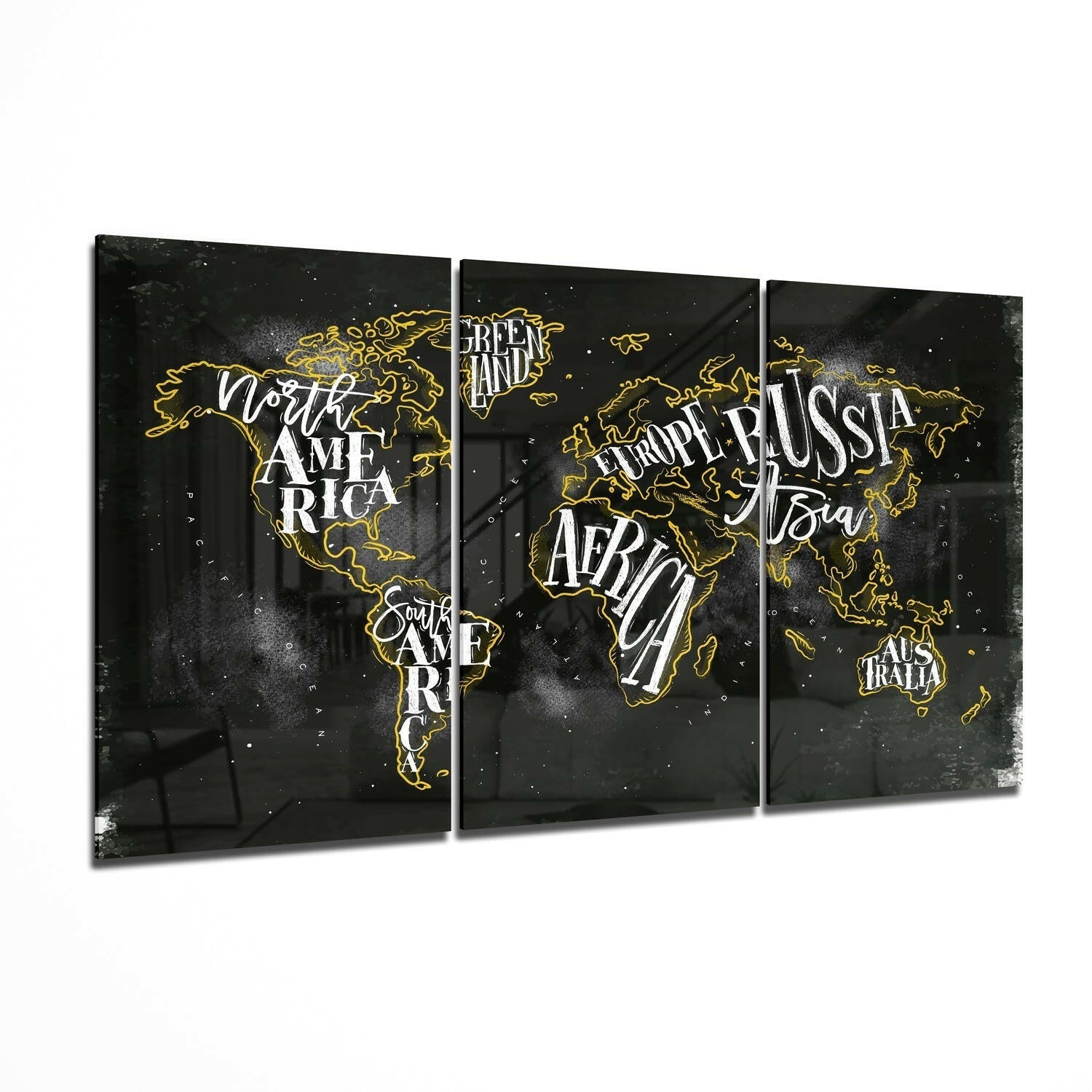 World Map Glass Wall Art-0