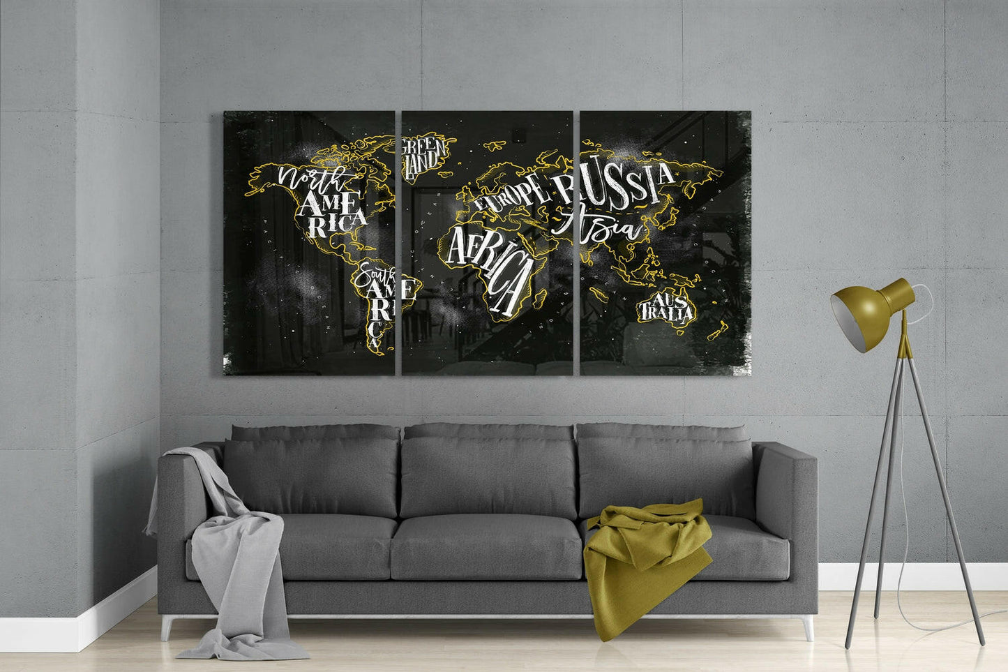 World Map Glass Wall Art-2