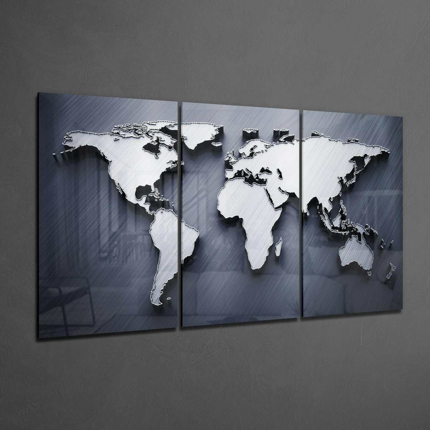 World Map Glass Wall Art