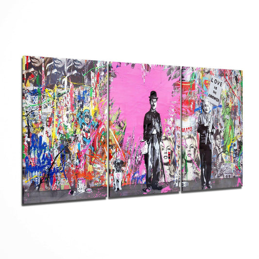 Charlie Chaplin - Banksy Glass Art