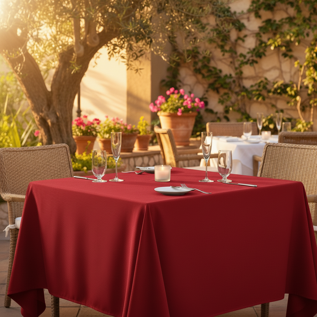 MJS 100% Spun Polyester 2 PLY Banquet & Square Table Linens-10