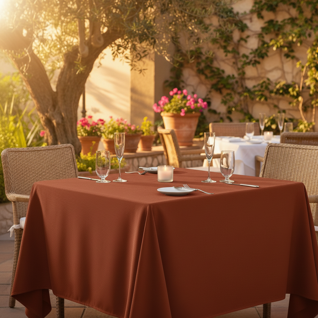 MJS 100% Spun Polyester 2 PLY Banquet & Square Table Linens-12