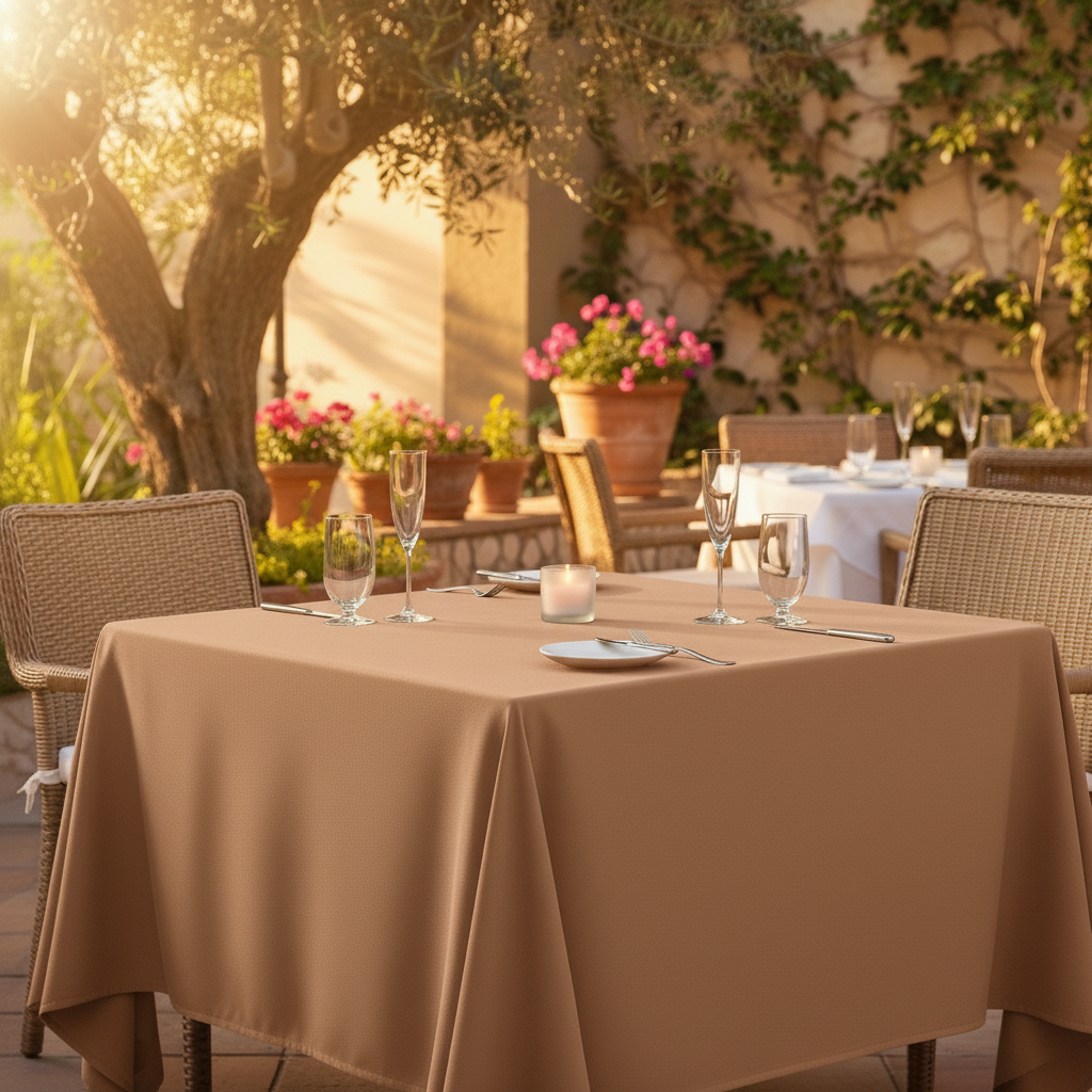 MJS 100% Spun Polyester 2 PLY Banquet & Square Table Linens-13