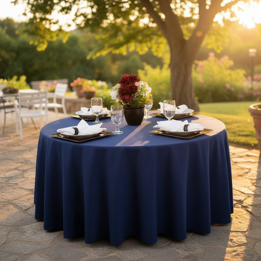 MJS 100% Spun Polyester 2 PLY Round Table Linens-8