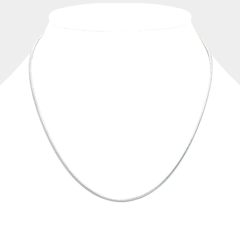 16 INCH Thin metal round omega necklace