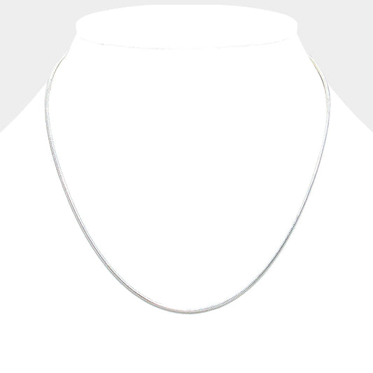 16 INCH Thin metal round omega necklace