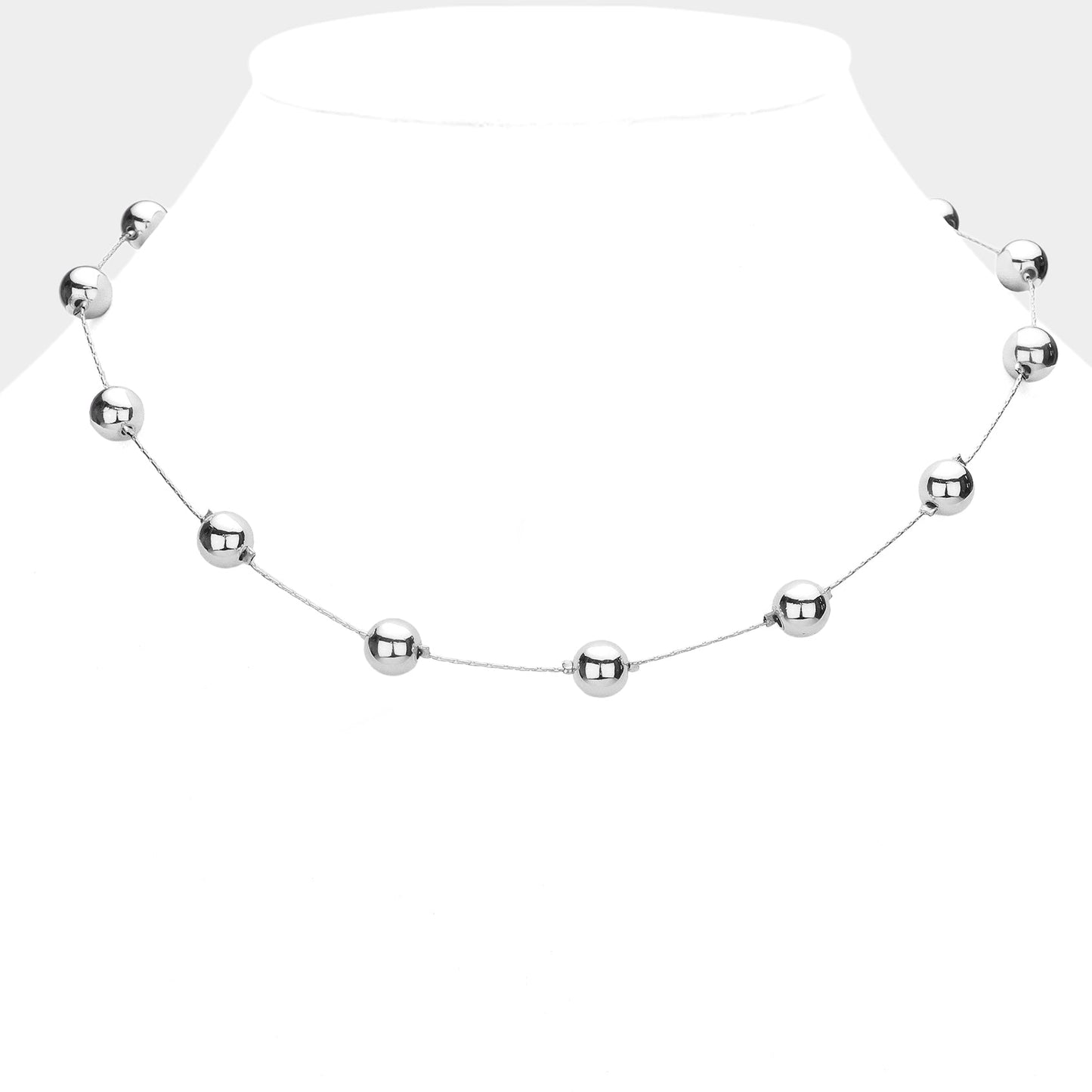 Metal Ball Station Necklace