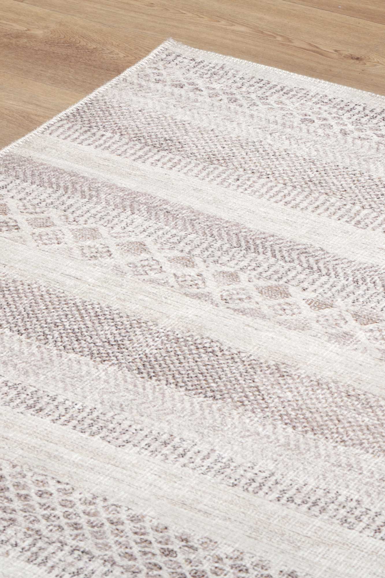 Mojave Lines Desert in Beige : Runner Rug-4
