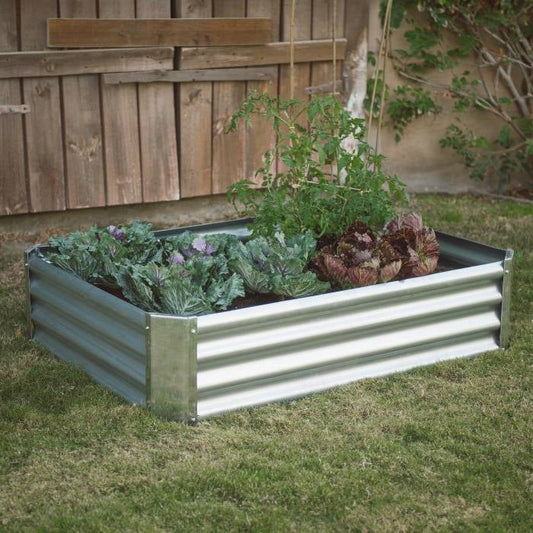 Industrial Farmhouse Steel Raised Garden Bed Metal Planter with Lining-0
