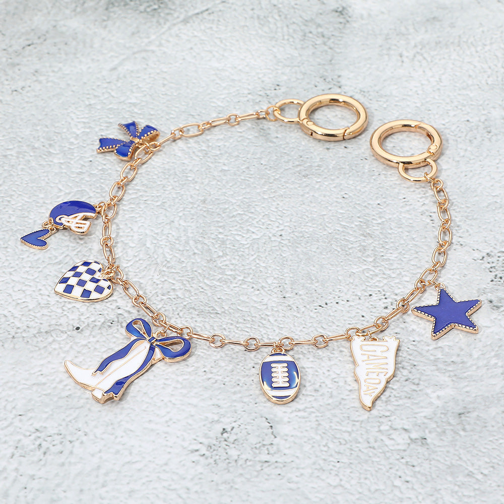 Western Theme Gameday Football Charm Station Bag Charm