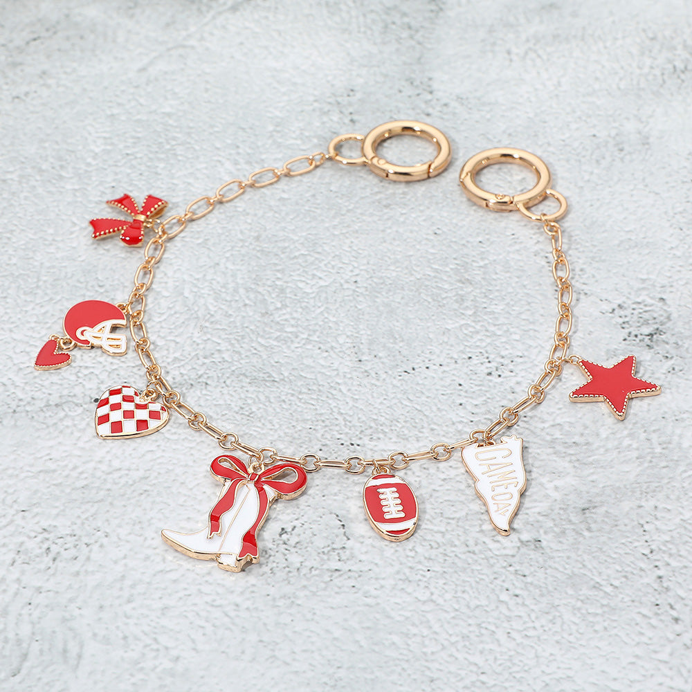 Western Theme Gameday Football Charm Station Bag Charm