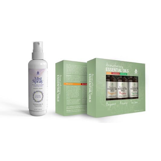 Aromatherapy Mood & Ambiance Bundle: Essential Oils + Mist Spray for Stress Relief & Skin Harmony-0