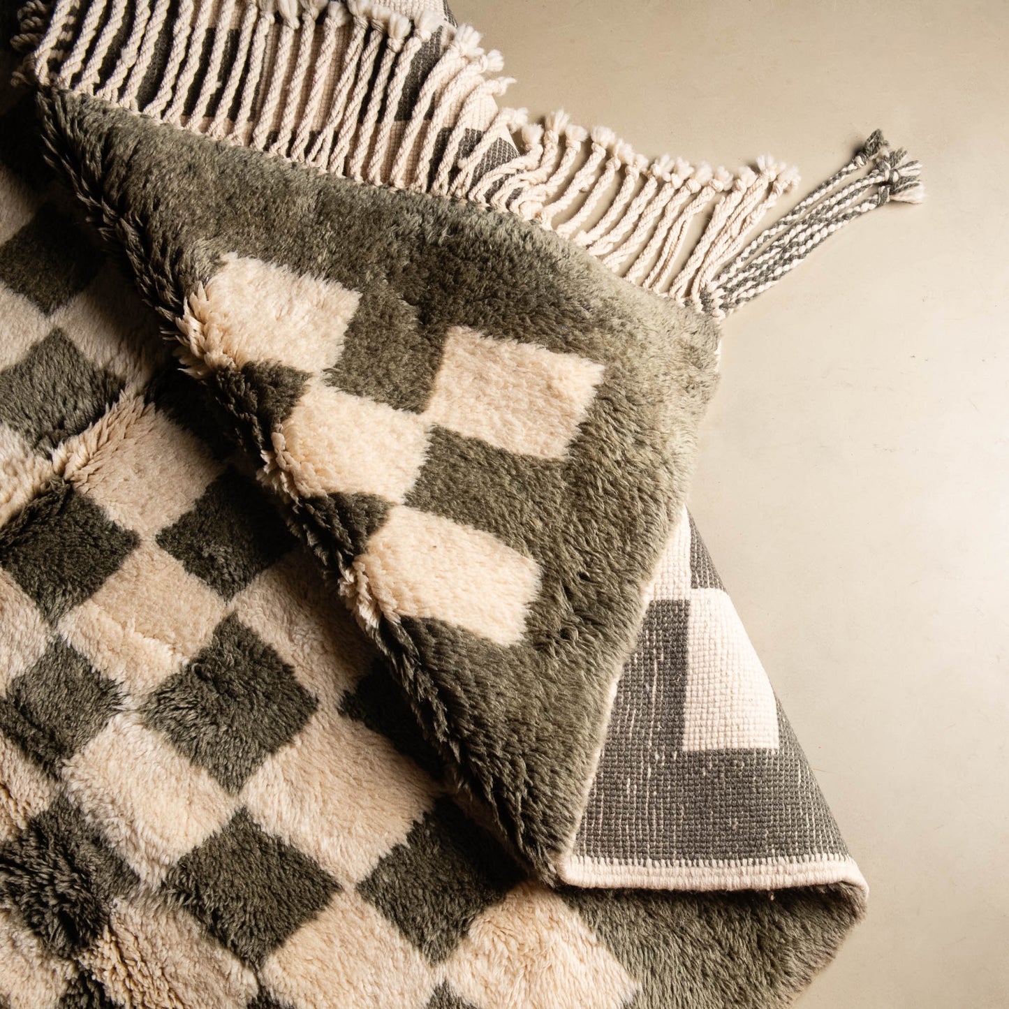 Checkered Garden - Luxury Shag Moroccan Rug-3