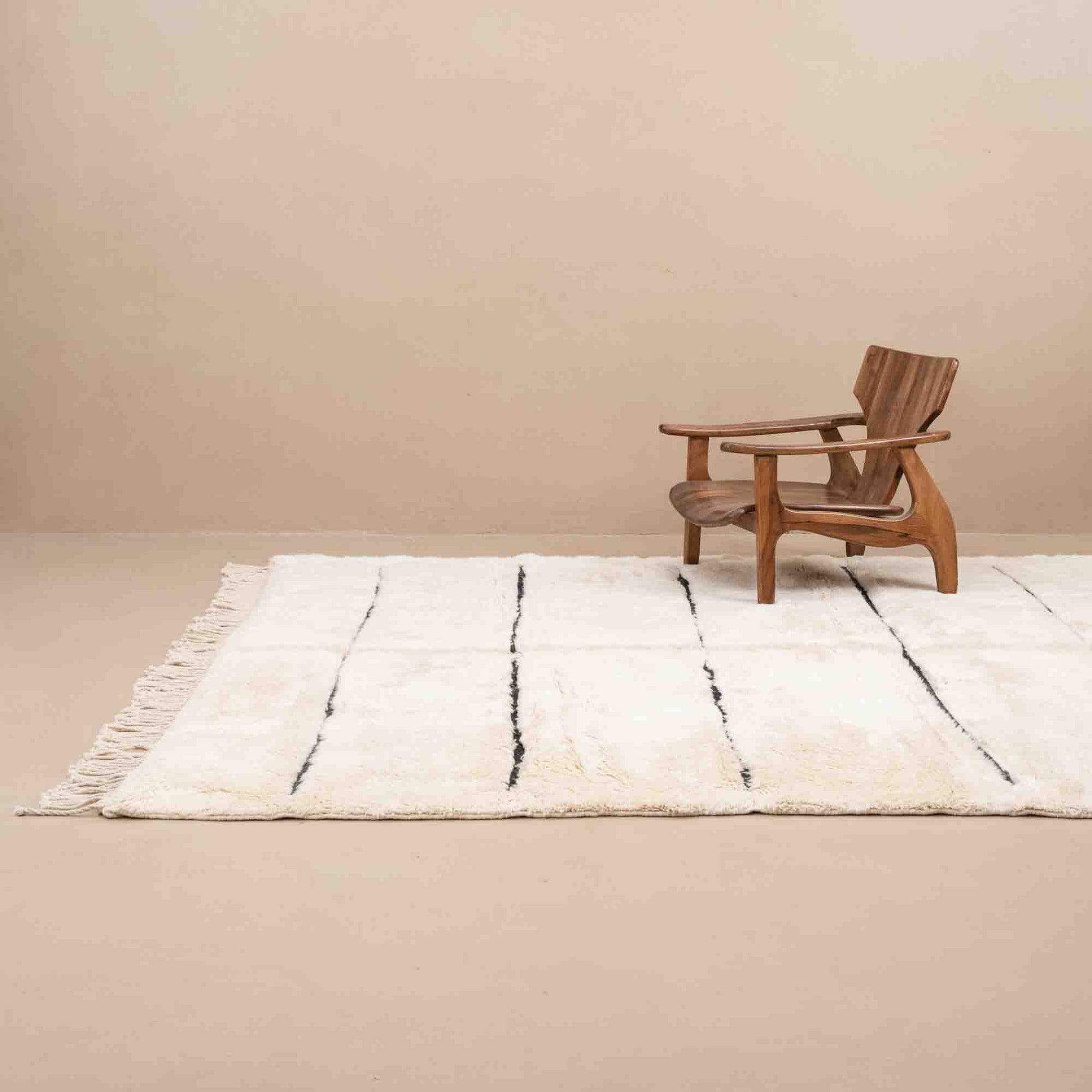 Symetrical Lines - Luxury Shag Moroccan Rug-1