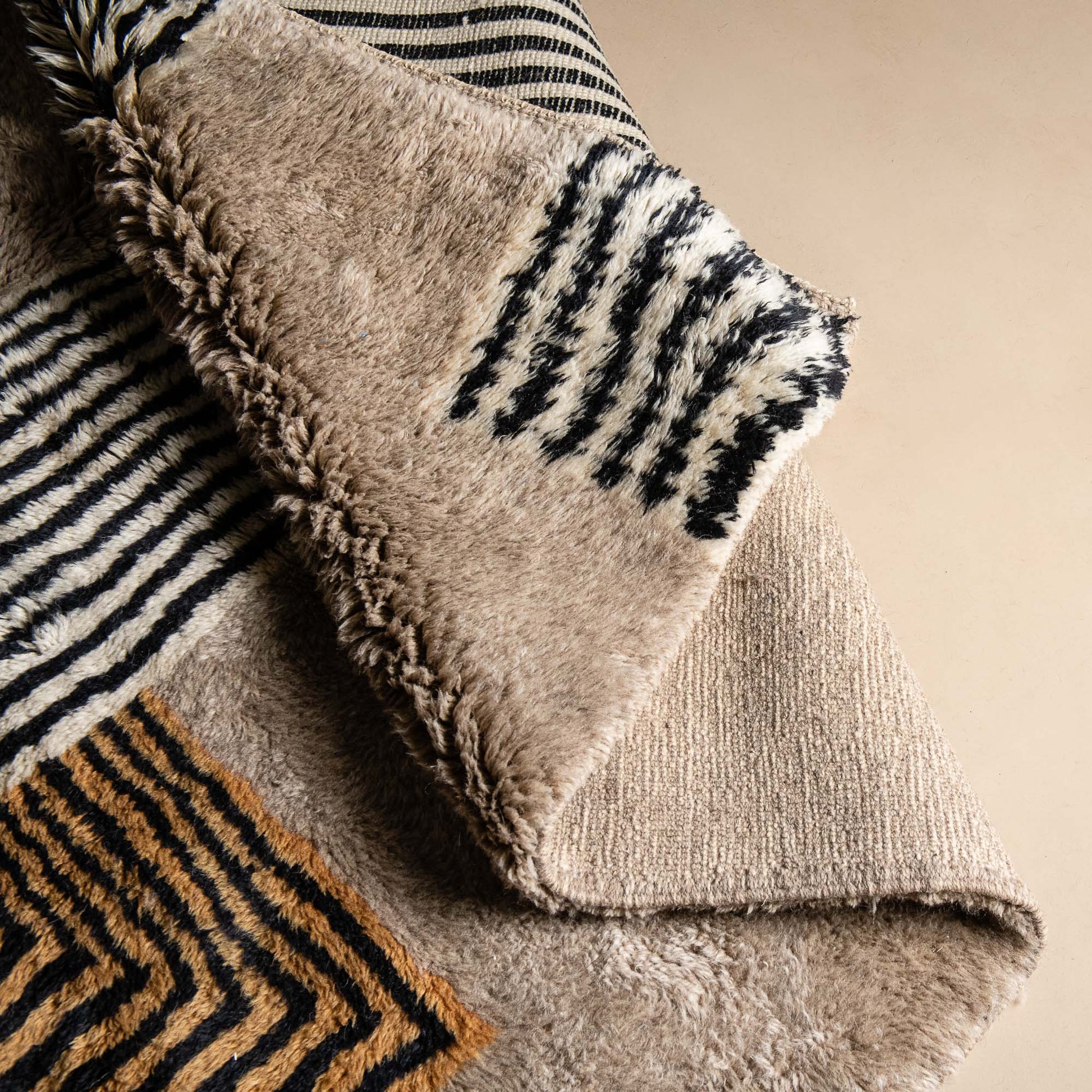 Crossing Lines - Luxury Shag Moroccan Rug-3